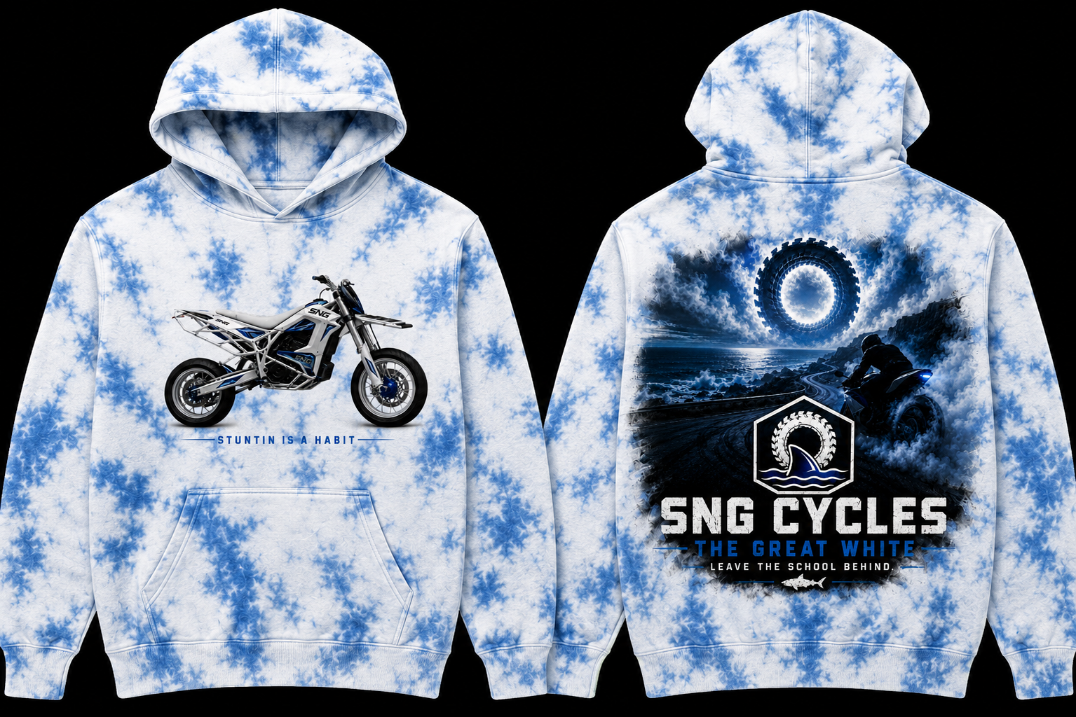 Great White Hoodie — Stuntin Is A Habit